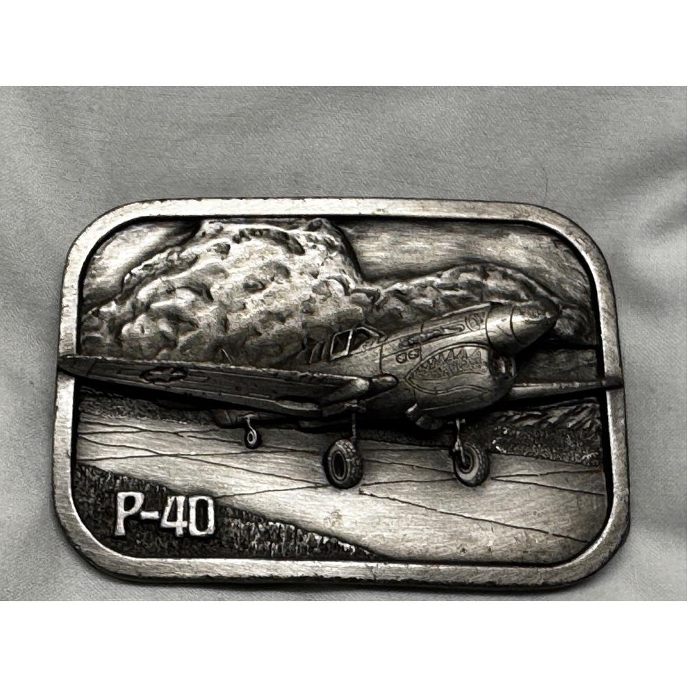 Vintage 1985 Buckle Connection P-40 Warhawk Military Collector Belt Buckle